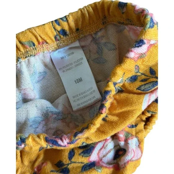 Girls Sz 18 Months Yellow Floral Dress & Bloomers 2 Pc Set LITTLE LASS - Picture 7 of 8